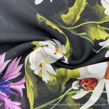 Mujeres faldas de toque suave patrón floral tela de gasa